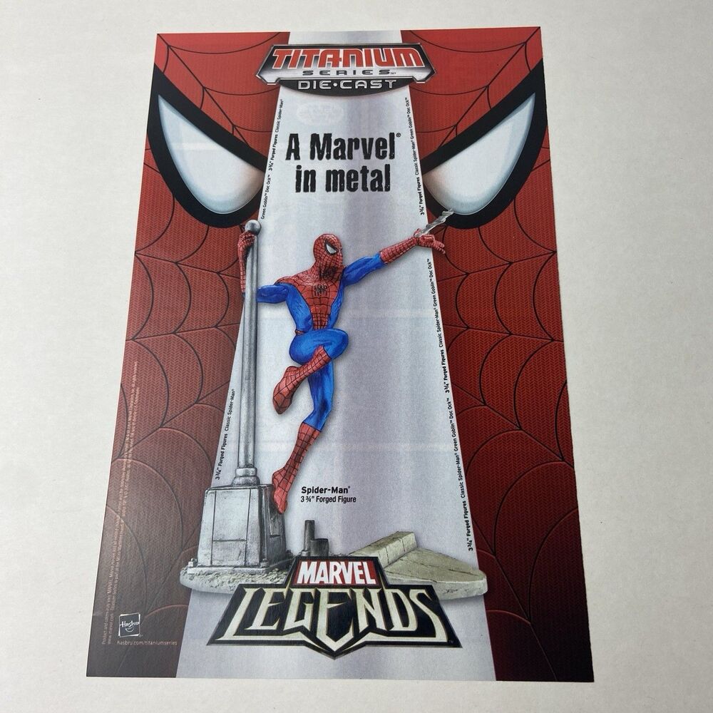 Spider Man Titanium Series Print Ad Wall Art Hasbro A Marvel In Metal Promo